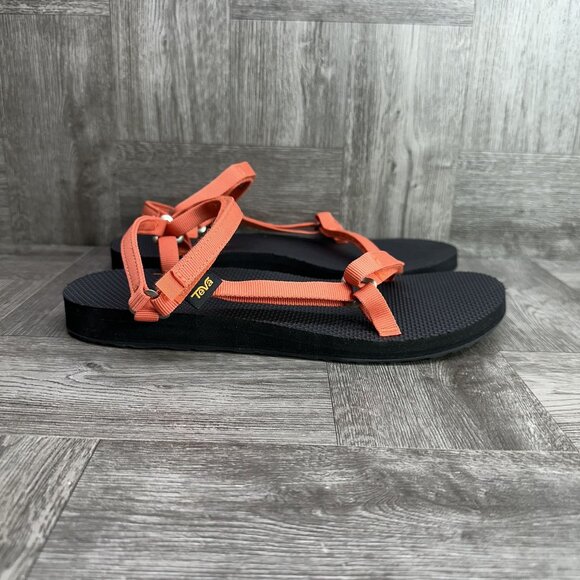 TEVA Universal Slim Women's size 12 Orange Black Sandal - Picture 1 of 7
